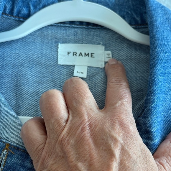 Frame Sea Level Ruched Sleeve Denim  Jean Jacket - Picture 5 of 10